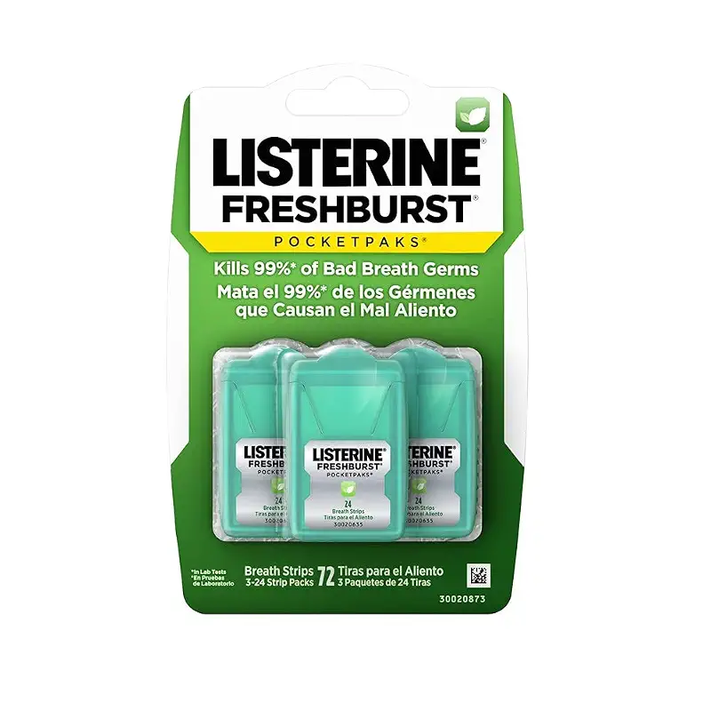 Listerine Freshburst Pocketpaks Breath Strips 24-Strip Pack 3 Pack