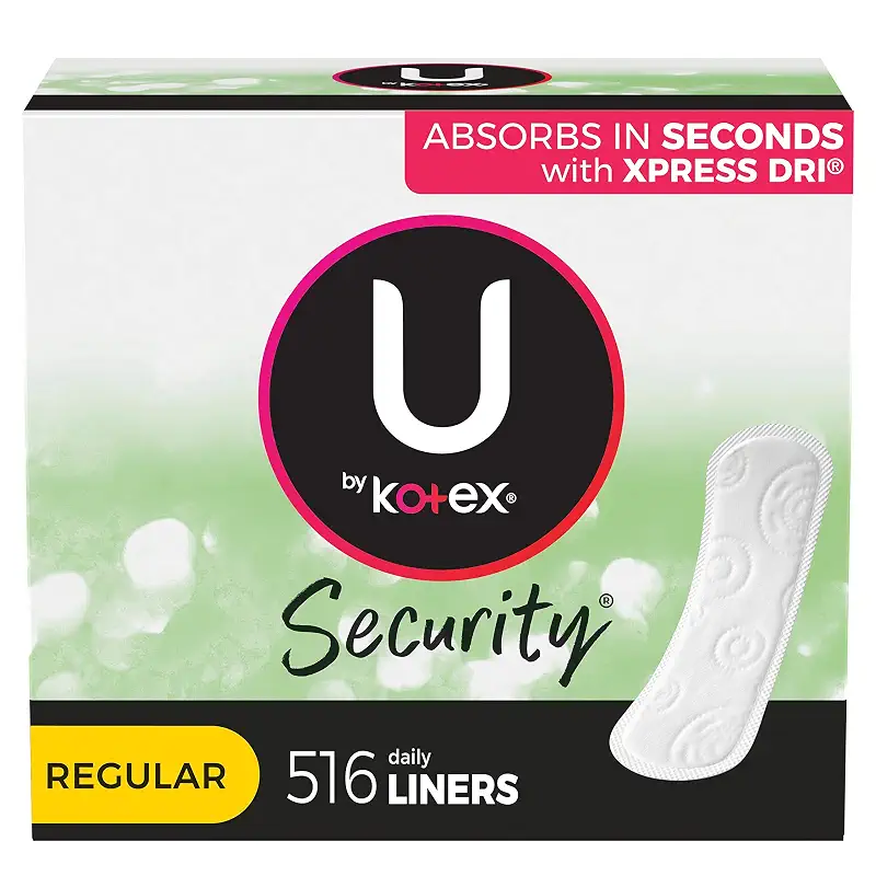 U by Kotex Lightdays Panty Liners, Regular, Unscented, 516 Count (4 Packs of 129) (Packaging May Vary)